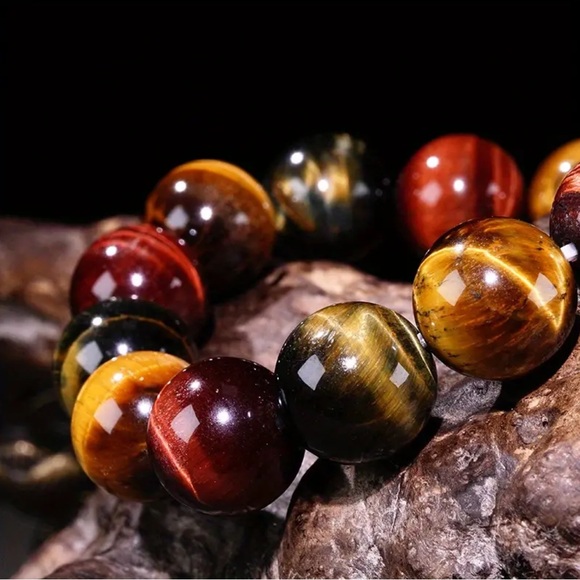 14mm Tigers Eye bracelet - Picture 3 of 5